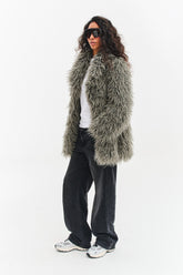 Shadow faux fur jacket